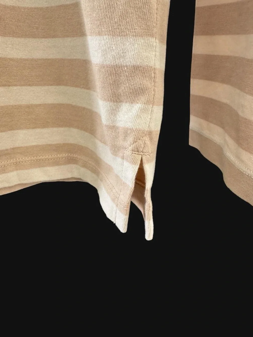 J.Crew cream and beige striped long sleeve top in a S